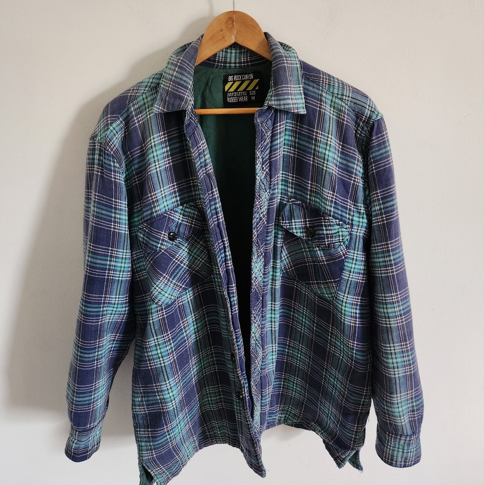 Mens Big Rock Canyon Flannel Workwear Coat Size Medium ( see description)